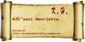 Kövesi Henrietta névjegykártya
