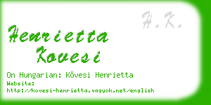 henrietta kovesi business card