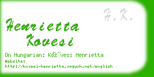 henrietta kovesi business card